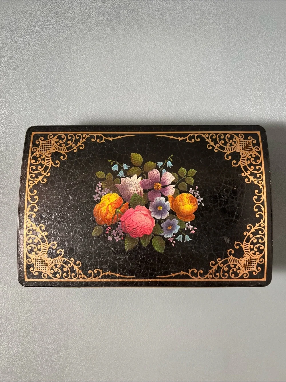 Floral Tin Container